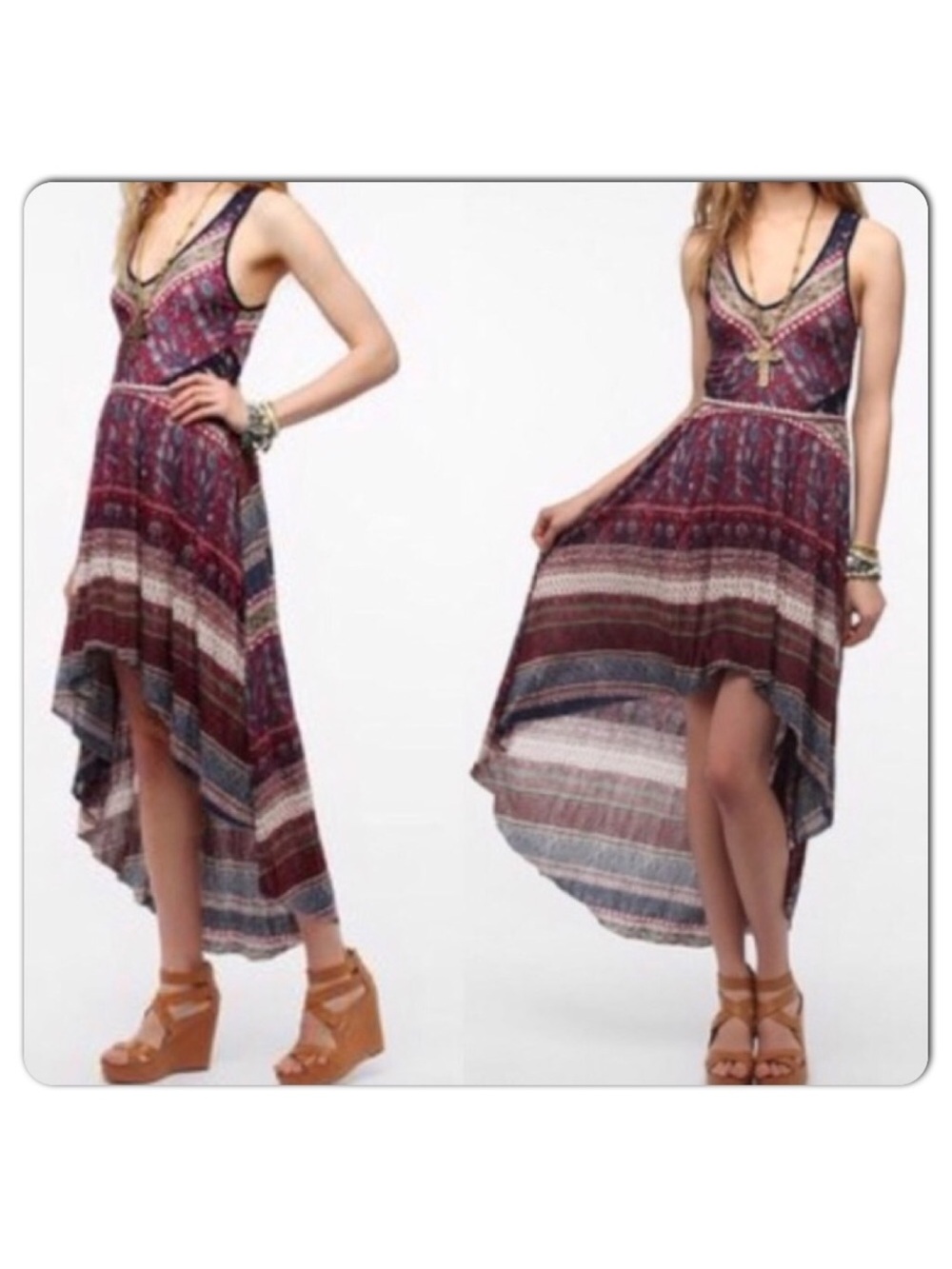 Urban Outfitters Women's Ecote High-Low Lace Dress
